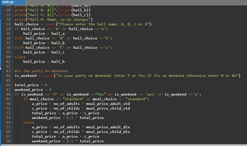 Solved Problem Specification: The Passaic County Catering | Chegg.com