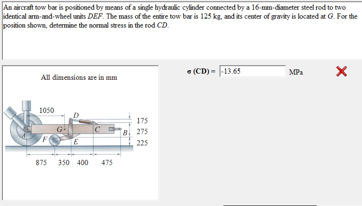 Solved An aircraft tow bar is positioned by means of a