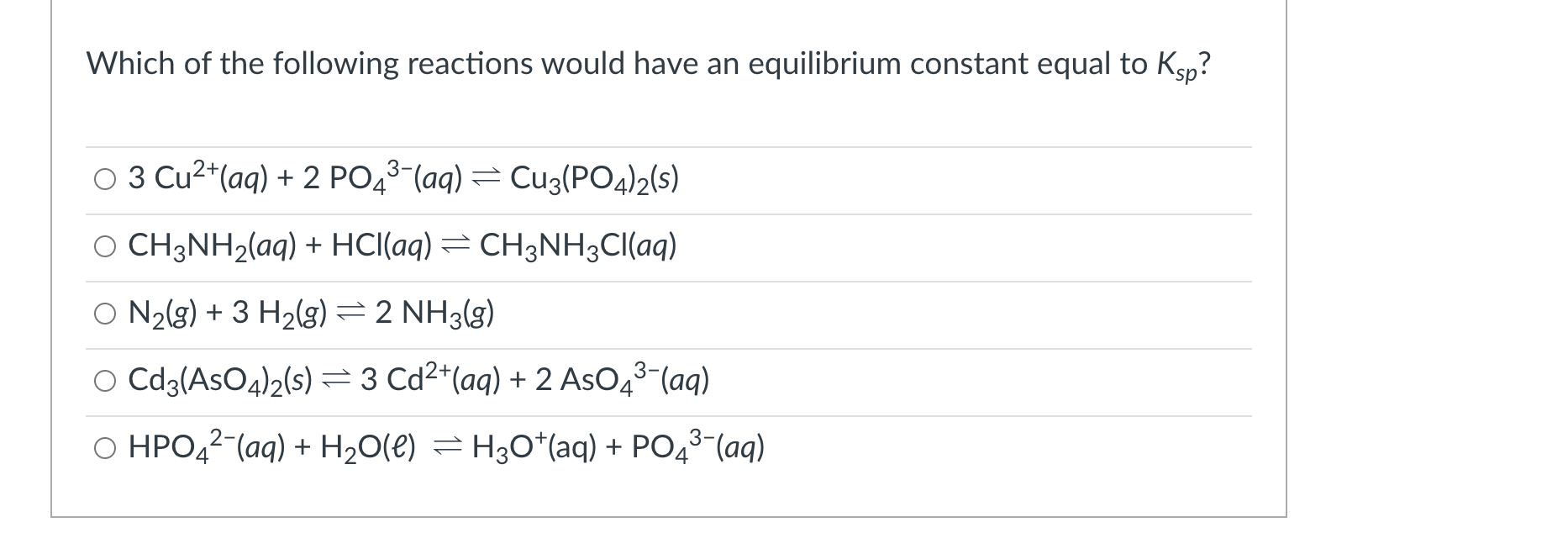 Solved Which of the following reactions would have an | Chegg.com