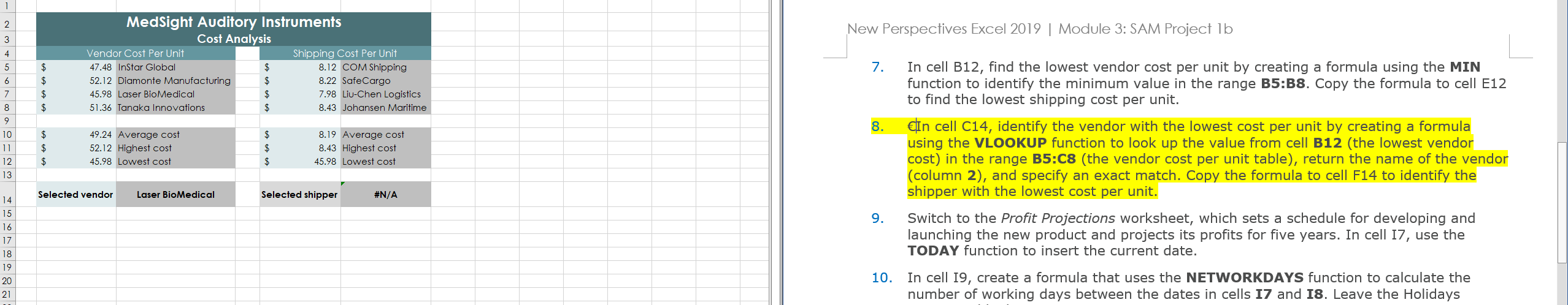 1 2 3 New Perspectives Excel 2019 Module 3 Sam 9016