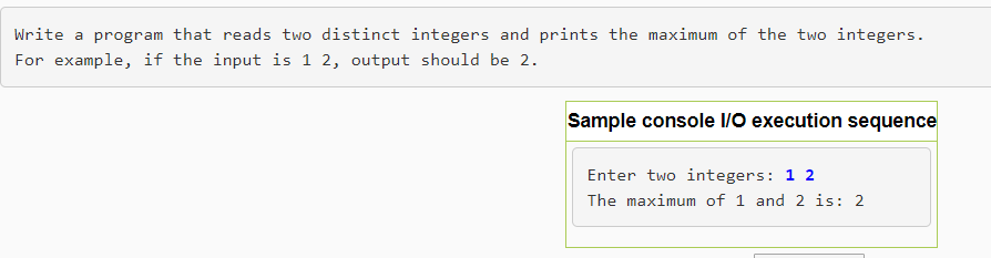 Solved Write a program that reads two distinct integers and | Chegg.com