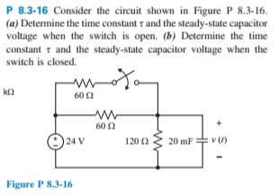 Solved P 8.3-16 Consider the circuit shown in Figure P | Chegg.com