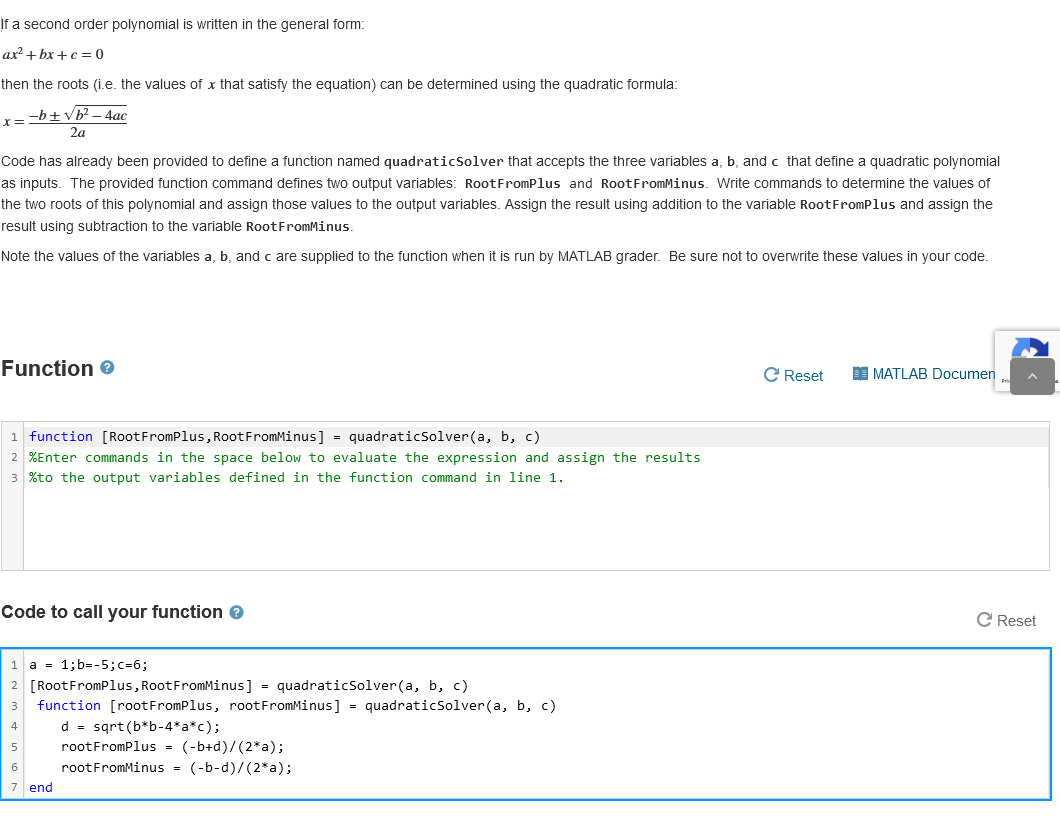 Solved If a second order polynomial is written in the | Chegg.com