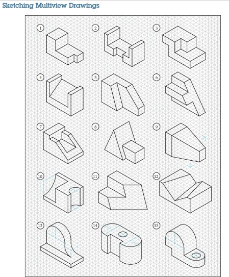 Solved Sketching Multiview DrawingsUnit 5 ﻿Multiview | Chegg.com