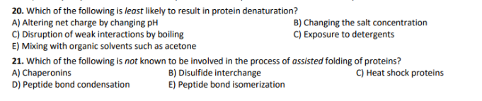 Solved 20. Which of the following is least likely to result | Chegg.com