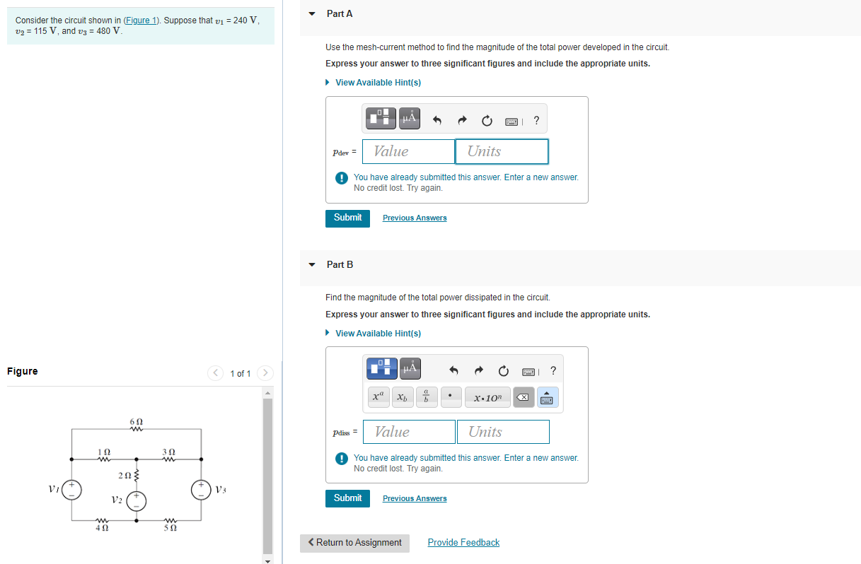 Solved Part A Consider the circuit shown in (Figure 1). | Chegg.com
