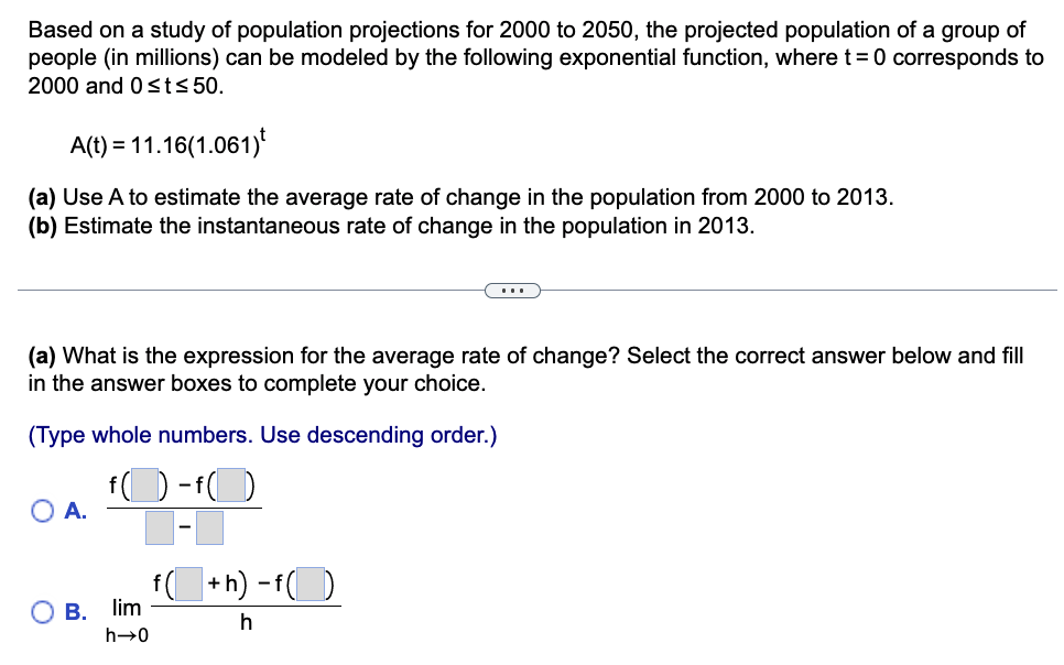 Solved Based On A Study Of Population Projections For 2000 Chegg