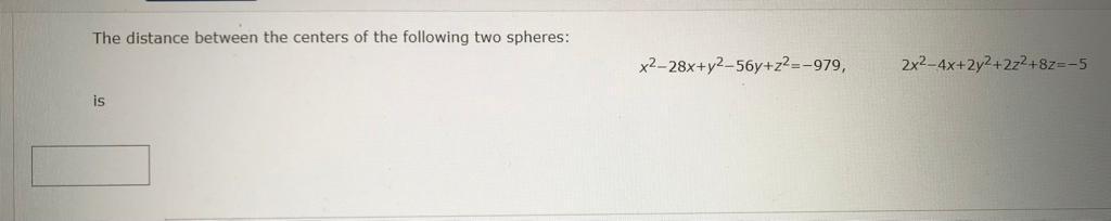 Solved The distance between the centers of the following two | Chegg.com