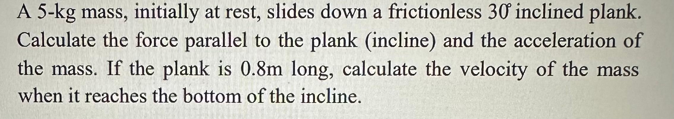 Solved A 5-kg mass, initially at rest, slides down a | Chegg.com