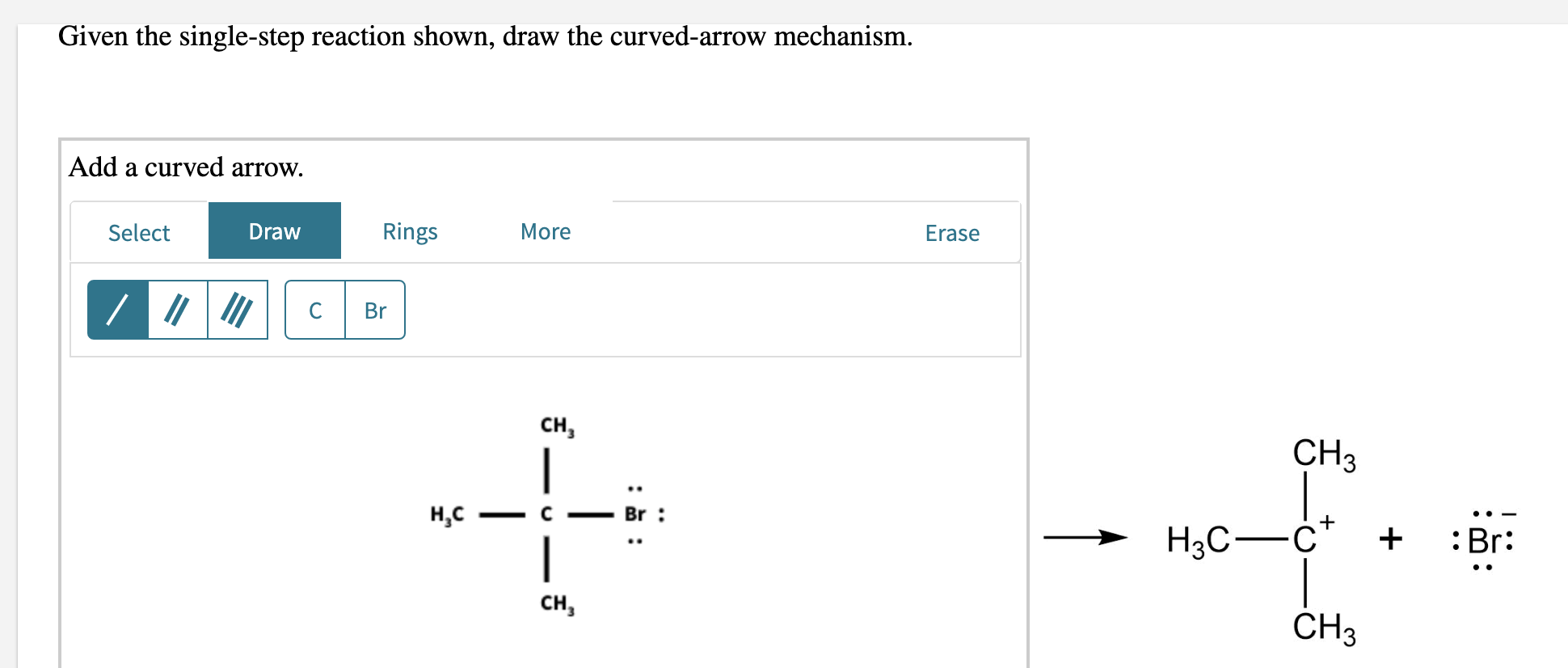 Solved Given the singlestep reaction shown, draw the