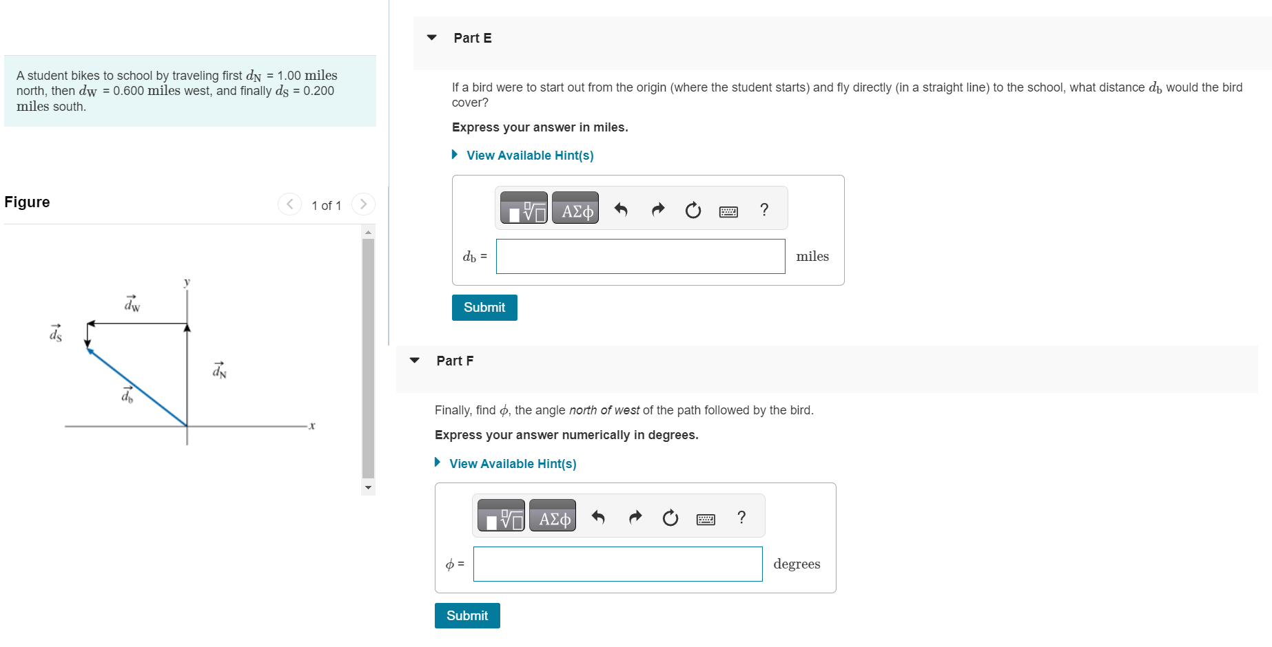 Solved The displacement vector for the student db can be | Chegg.com image.