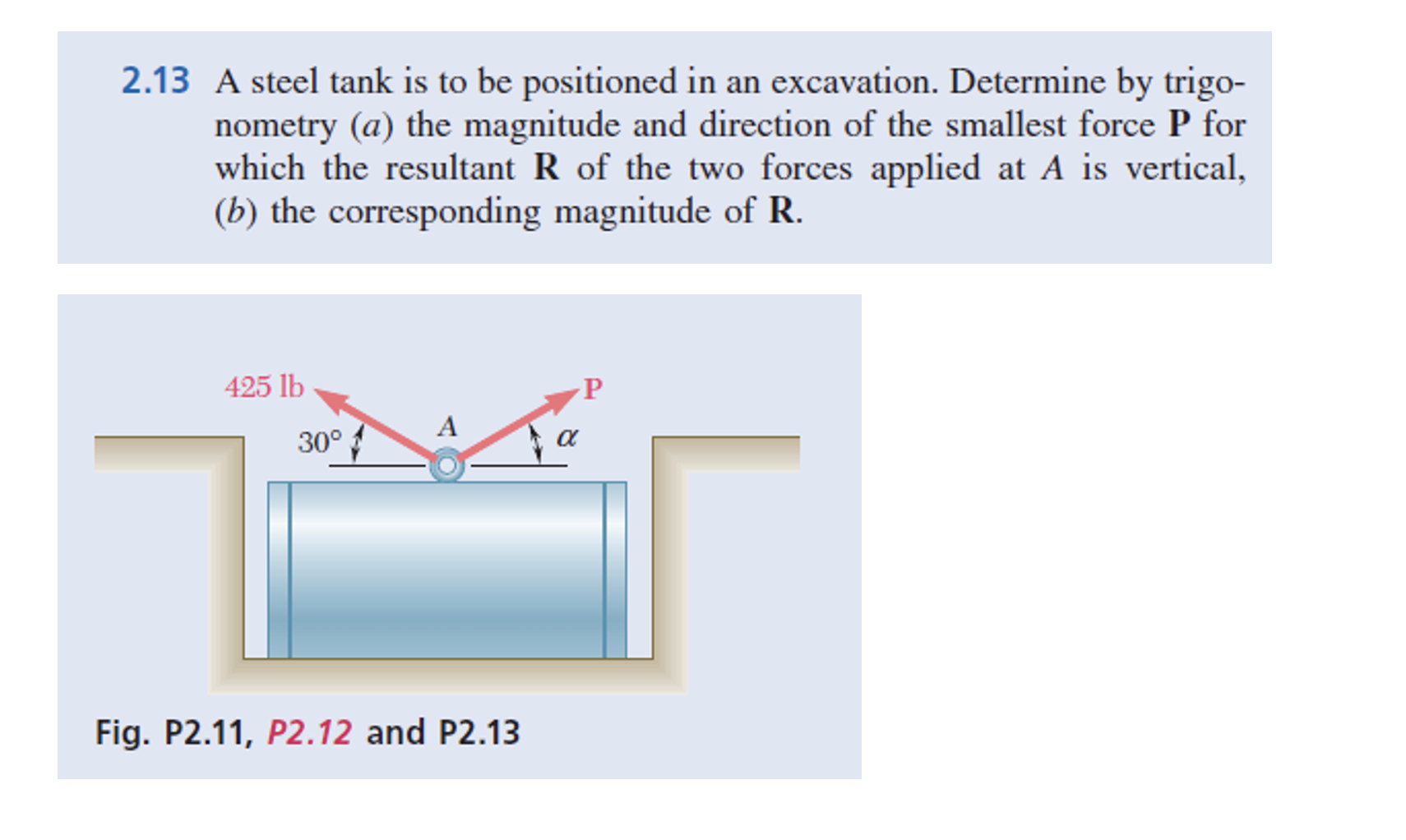 Solved 2.13 A steel tank is to be positioned in an | Chegg.com