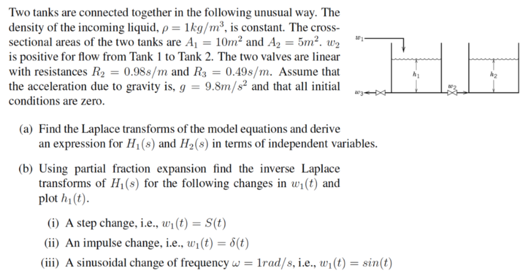 Two tanks are connected together in the following | Chegg.com