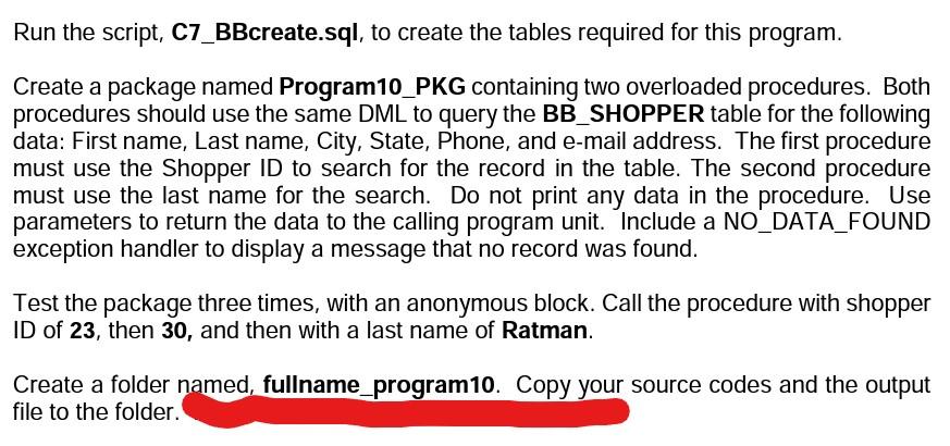 Solved Run the script, C7_BBcreate.sql, to create the tables | Chegg.com