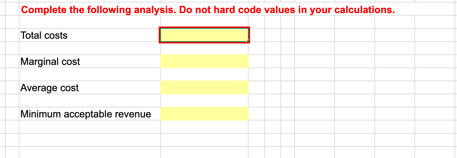 Solved PLEASE ANSWER IN EXCEL FORM WITH EXACT CELL FORMULAS | Chegg.com