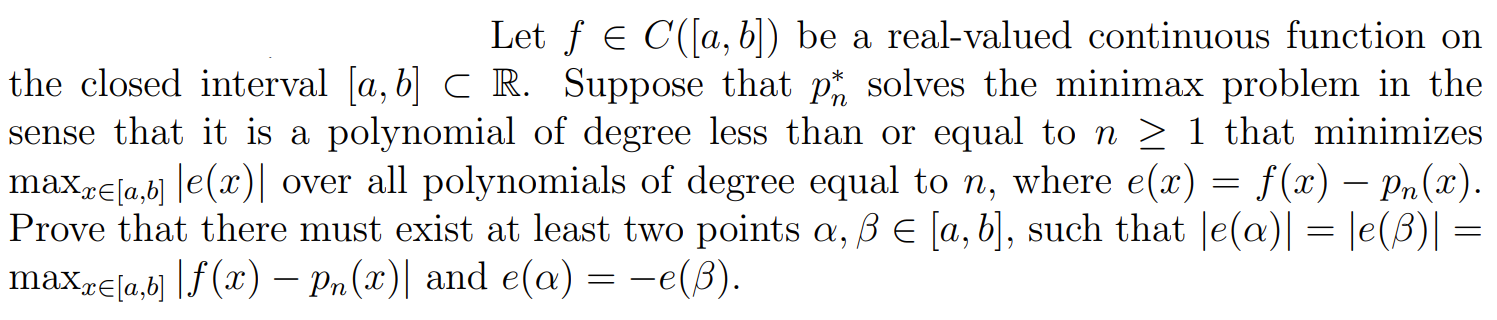 Let F∈C([a,b]) Be A Real-valued Continuous Function | Chegg.com