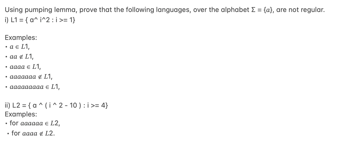 Solved Using pumping lemma, prove that the following | Chegg.com