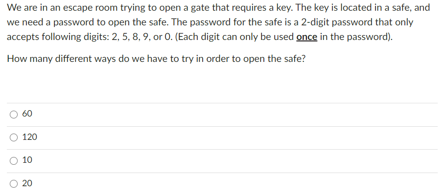 Solved We are in an escape room trying to open a gate that | Chegg.com