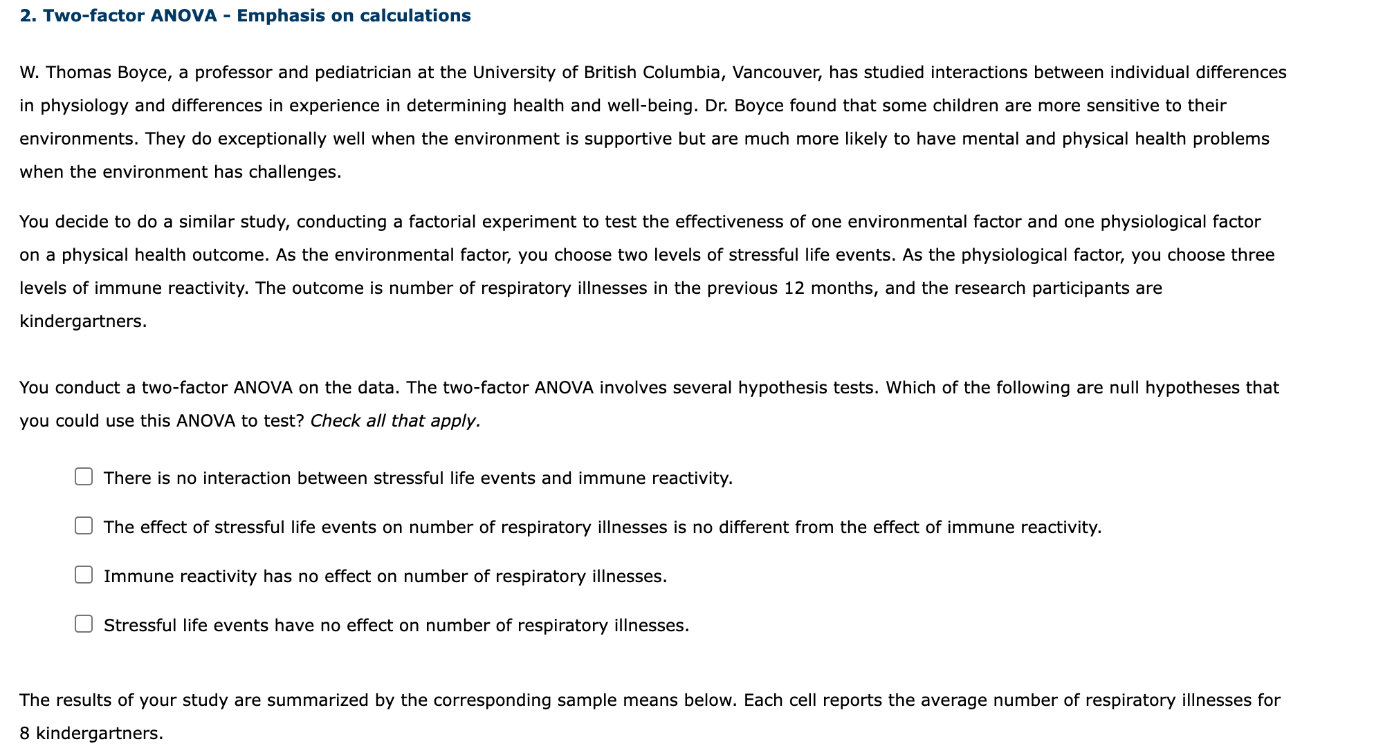 Solved 2 two factor anova emphasis on calculations w chegg