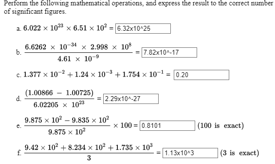 Perform the following mathematical operations, and | Chegg.com