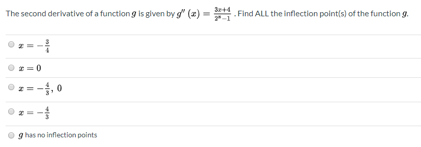 Solved The second derivative of a function g is given | Chegg.com