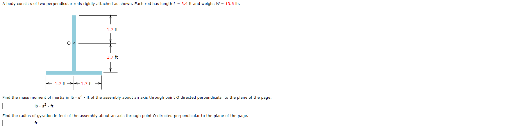 Solved A body consists of two perpendicular rods rigidly | Chegg.com