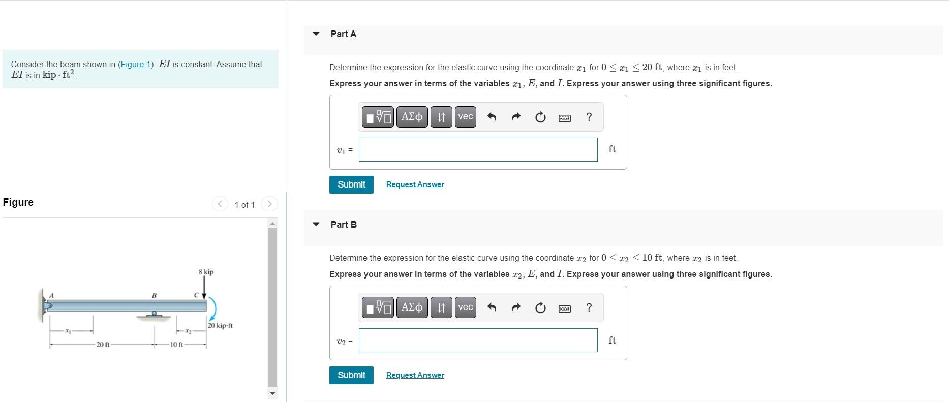 Solved Consider the beam shown in (Figure 1). EI is | Chegg.com