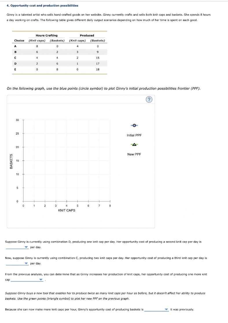 Solved 4. Opportunity cost and production possibilities | Chegg.com