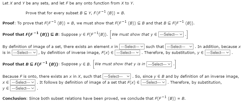 Solved Let X And Y Be Any Sets And Let F Be Any Onto Fun Chegg Com