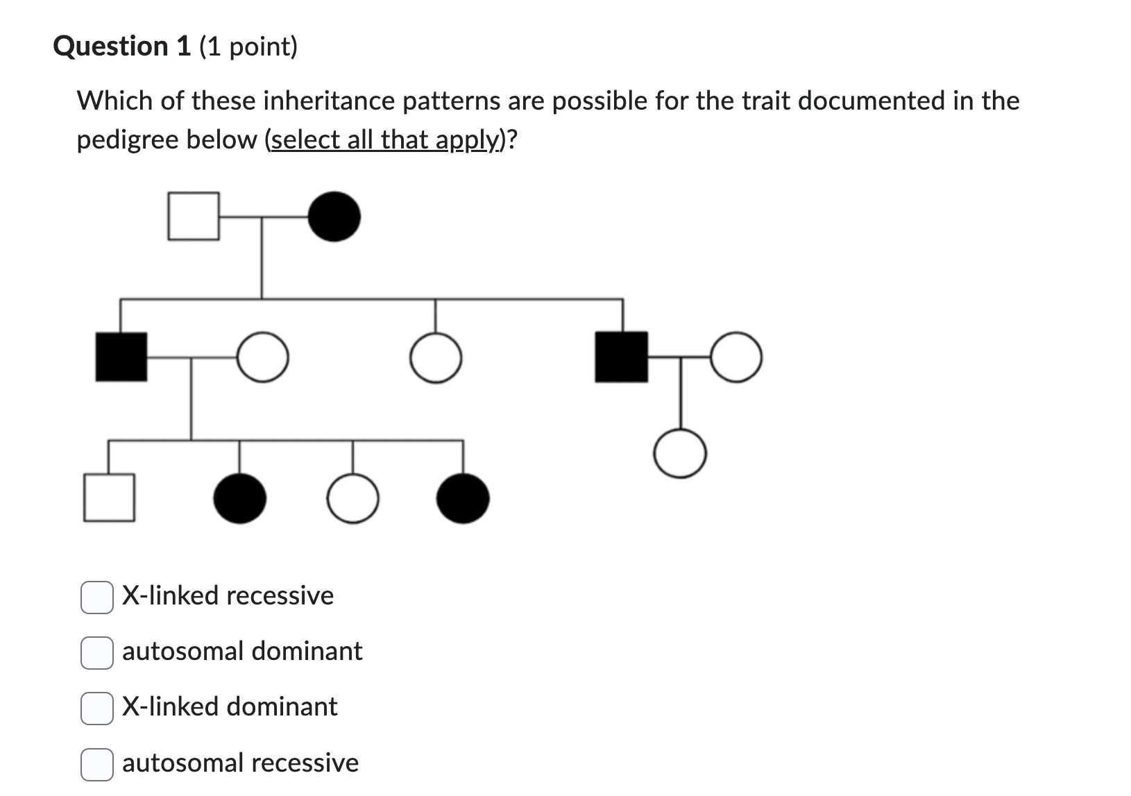 Solved Which Of These Inheritance Patterns Are Possible For | Chegg.com