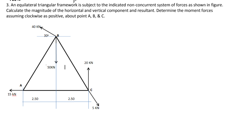 Solved 3. An equilateral triangular framework is subject to | Chegg.com