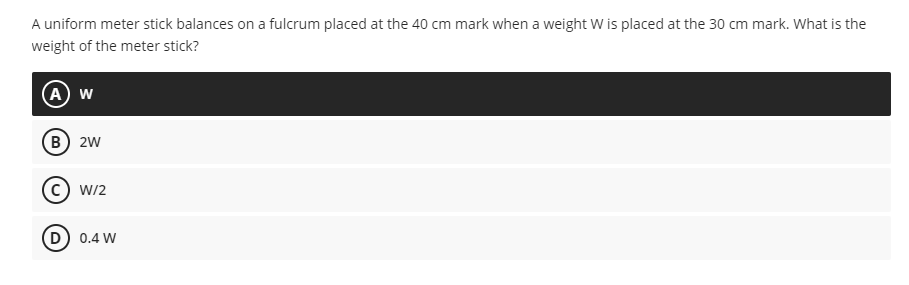 Solved A uniform meter stick balances on a fulcrum placed at | Chegg.com