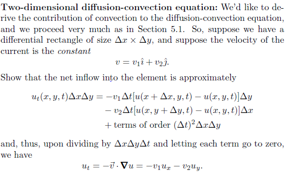 Solved Two-dimensional diffusion-convection equation: We'd | Chegg.com