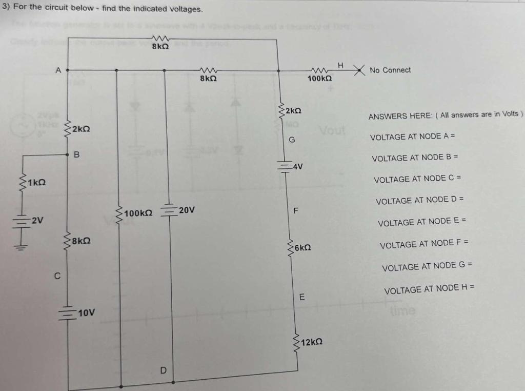 Solved 3) For the circuit below - find the indicated | Chegg.com