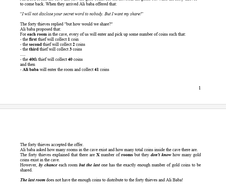 To Come Back When They Arrived Ali Baba Offered Chegg Com