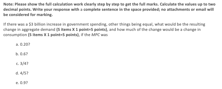Solved Note: Please show the full calculation work clearly | Chegg.com