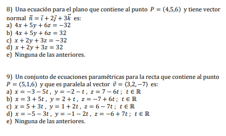 Solved 8 Una Ecuacion Para El Plano Que Contiene Al Punto P Chegg Com