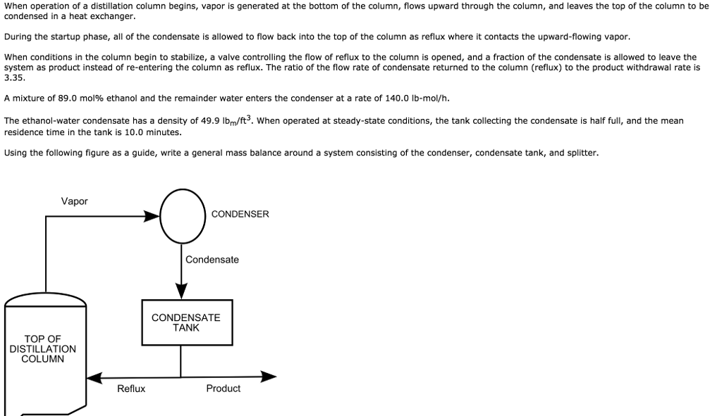 solved-when-operation-of-a-distillation-column-begins-vapor-chegg