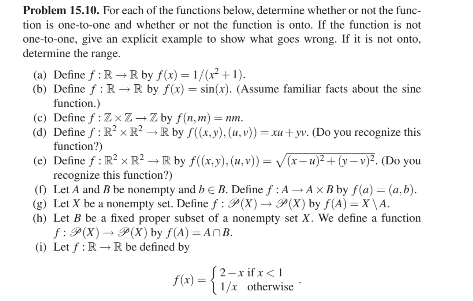 Solved Problem 15.10. For each of the functions below, | Chegg.com