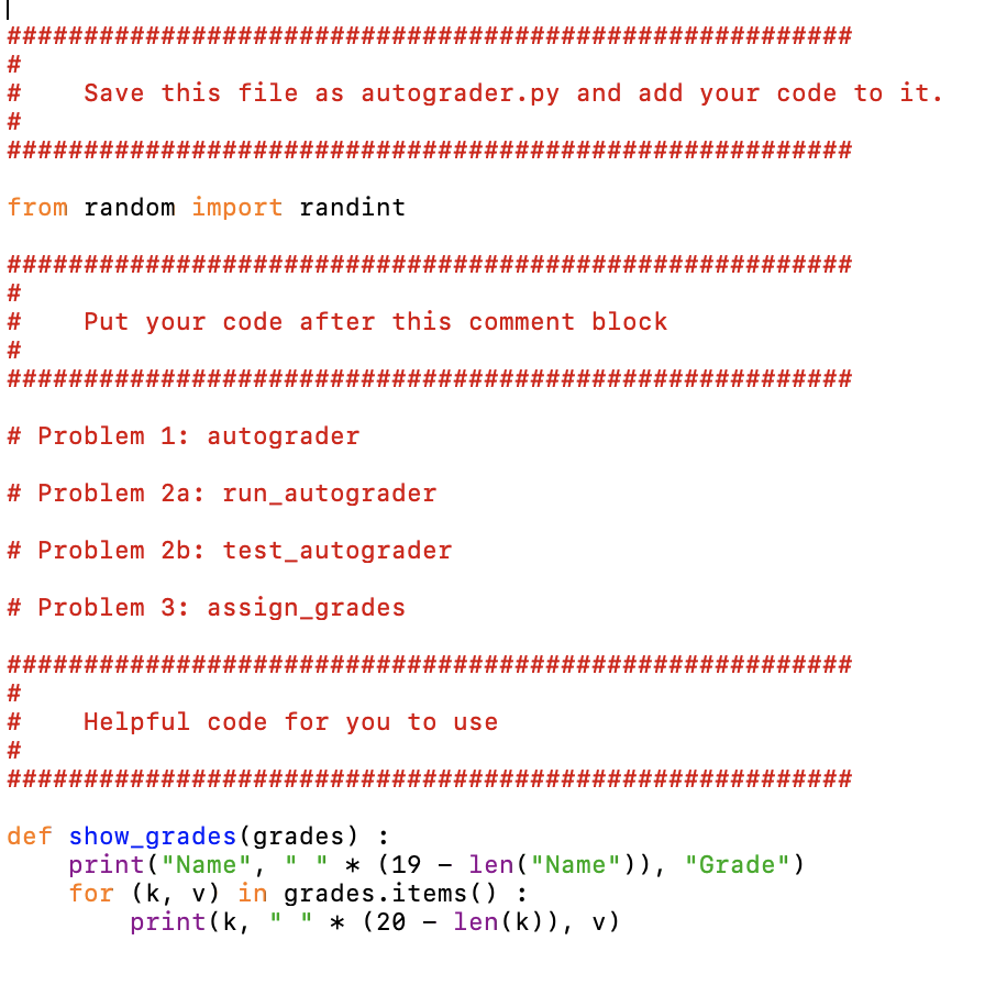Solved (python 3) For this assignment you will write a | Chegg.com
