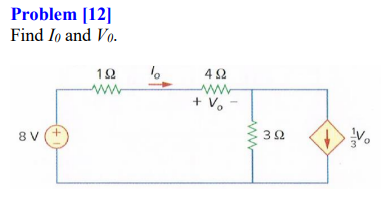 Solved Problem [12] Find I0 and V0. | Chegg.com