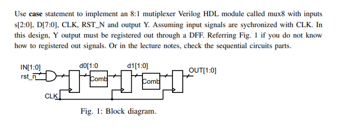 Solved Use case statement to implement an 8:1 mutiplexer | Chegg.com