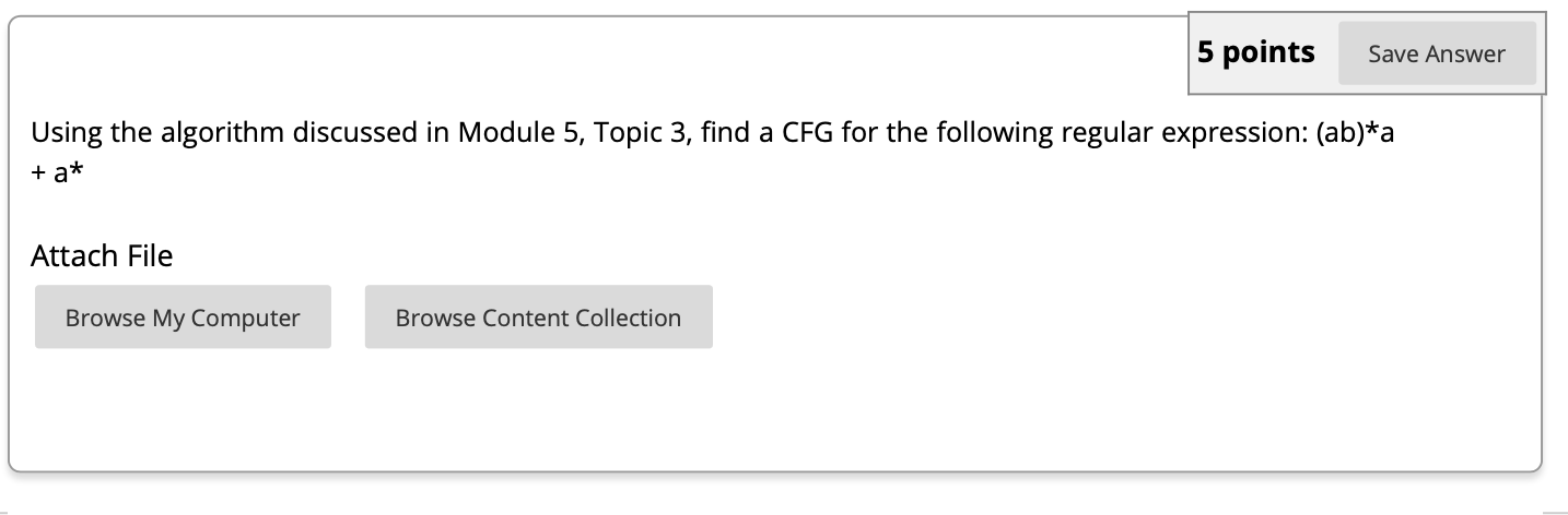 Solved 5 points Save Answer Using the algorithm discussed in | Chegg.com