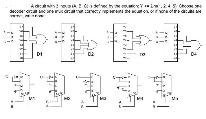 Solved A Circuit With 3 Inputs (A, B, C) Is Defined By The | Chegg.com