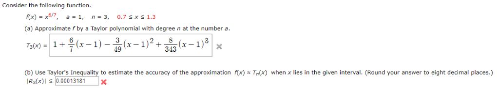 Solved Consider the following function fx) -x, a 1, n-3, 0.7 | Chegg.com