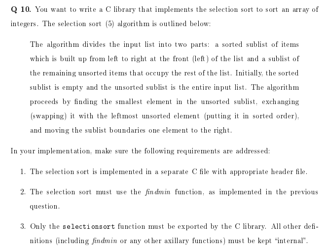 Solved Q 9. Write a function in C that receives an array of | Chegg.com