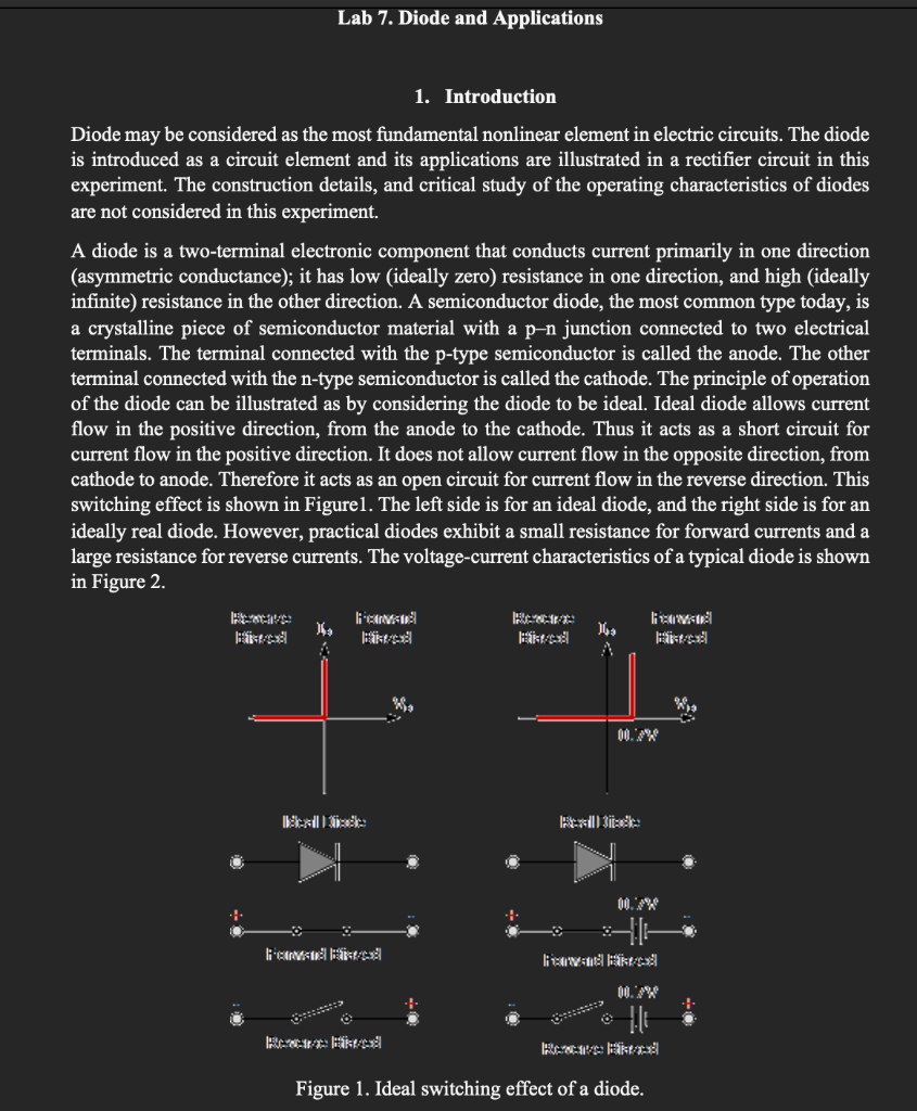 Solved Lab 7. Diode and Applications 1. Introduction Diode | Chegg.com