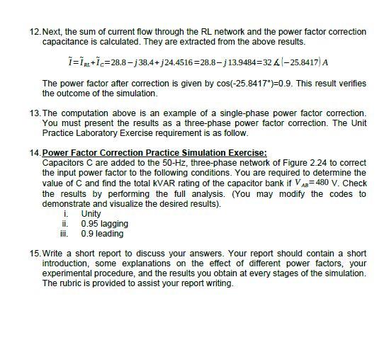 Solved Title: Power factor correction Objective: To perform | Chegg.com