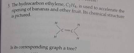 Solved 5 The hydrocarbon ethylene C2H4 is used to Chegg