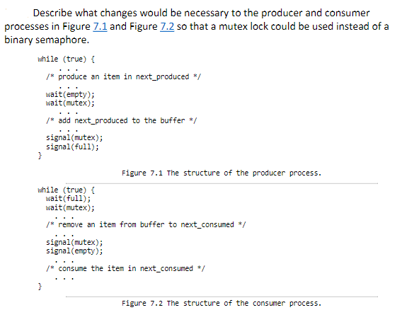 Solved Describe what changes would be necessary to the | Chegg.com